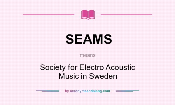 What does SEAMS mean? It stands for Society for Electro Acoustic Music in Sweden