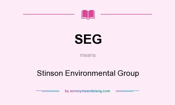 What does SEG mean? It stands for Stinson Environmental Group