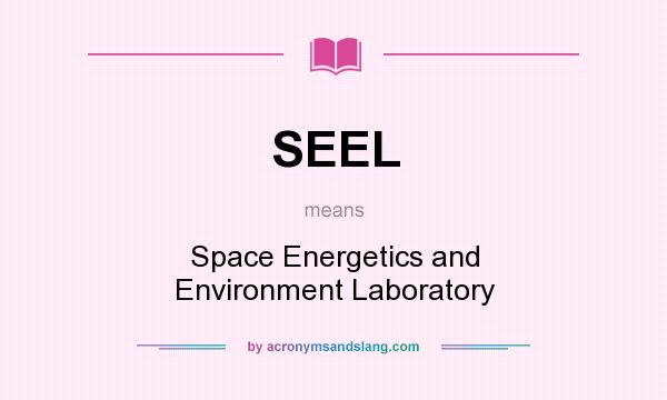 What does SEEL mean? It stands for Space Energetics and Environment Laboratory
