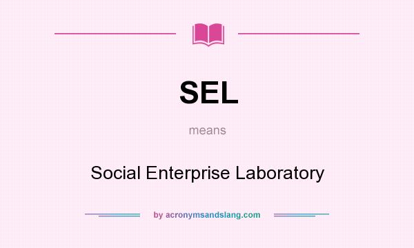 What does SEL mean? It stands for Social Enterprise Laboratory
