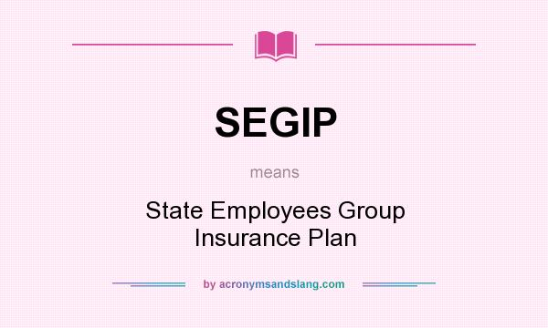 What does SEGIP mean? It stands for State Employees Group Insurance Plan