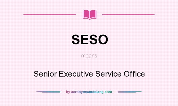 What does SESO mean? It stands for Senior Executive Service Office