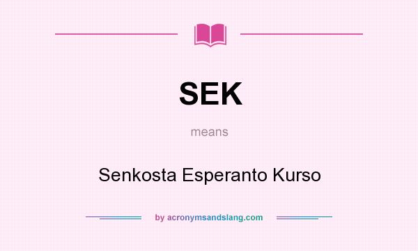 What does SEK mean? It stands for Senkosta Esperanto Kurso