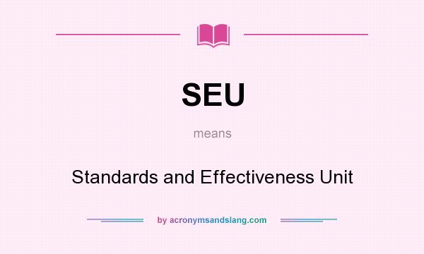 What does SEU mean? It stands for Standards and Effectiveness Unit