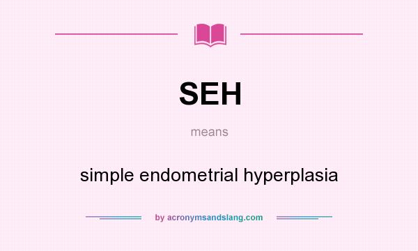 What does SEH mean? It stands for simple endometrial hyperplasia
