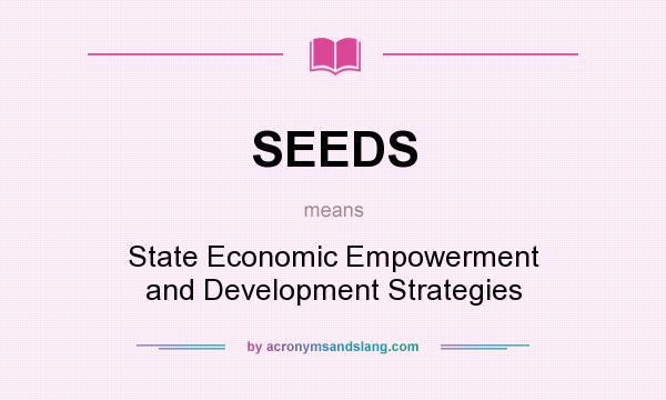 What does SEEDS mean? It stands for State Economic Empowerment and Development Strategies