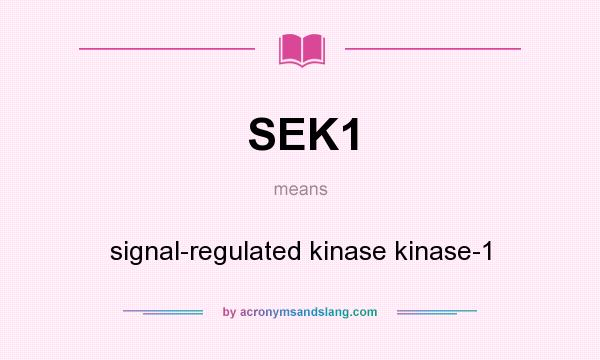 What does SEK1 mean? It stands for signal-regulated kinase kinase-1