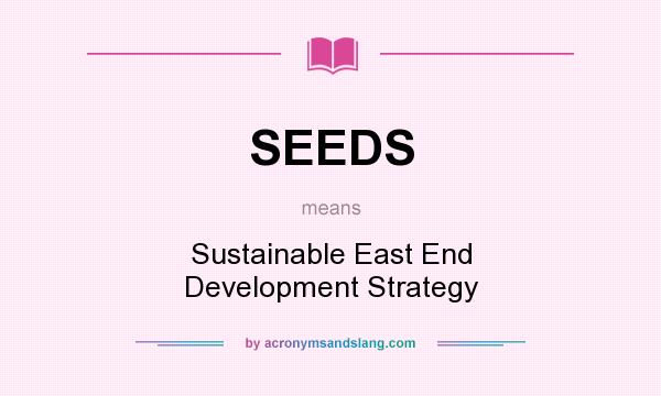 What does SEEDS mean? It stands for Sustainable East End Development Strategy