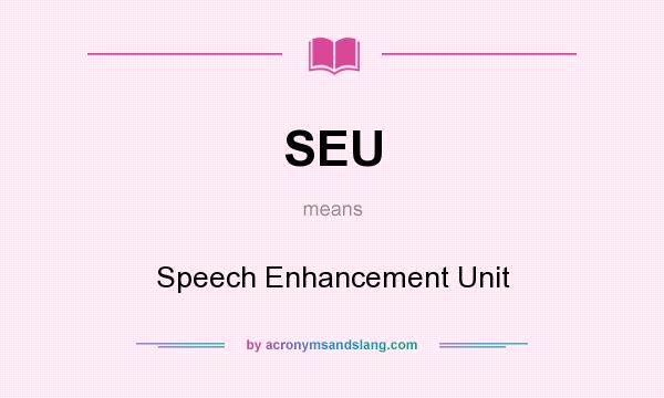 What does SEU mean? It stands for Speech Enhancement Unit