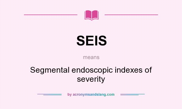 What does SEIS mean? It stands for Segmental endoscopic indexes of severity