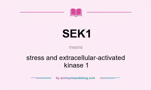 What does SEK1 mean? It stands for stress and extracellular-activated kinase 1