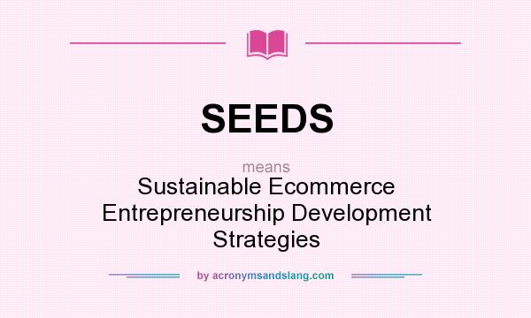 What does SEEDS mean? It stands for Sustainable Ecommerce Entrepreneurship Development Strategies