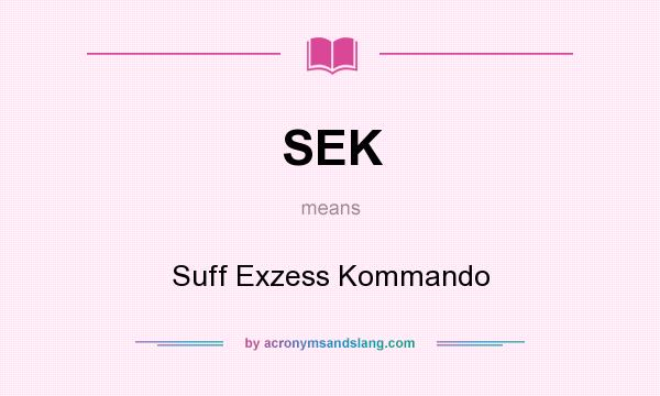 What does SEK mean? It stands for Suff Exzess Kommando