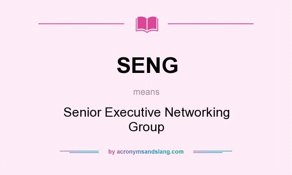What does SENG mean? It stands for Senior Executive Networking Group