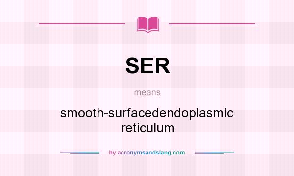 What does SER mean? It stands for smooth-surfacedendoplasmic reticulum