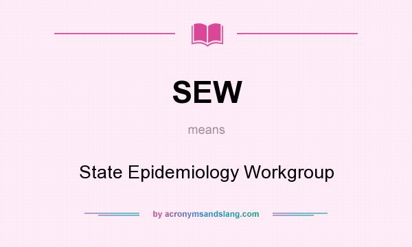 What does SEW mean? It stands for State Epidemiology Workgroup