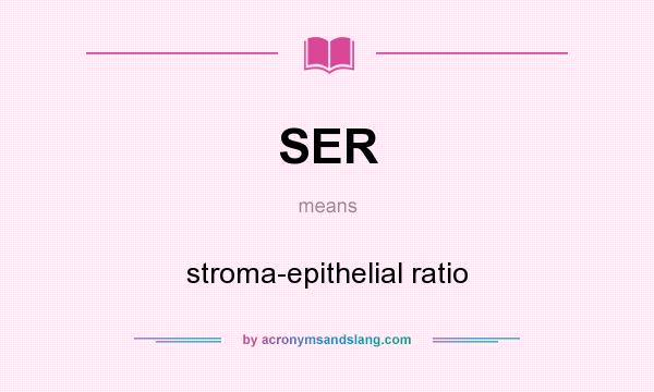 What does SER mean? It stands for stroma-epithelial ratio