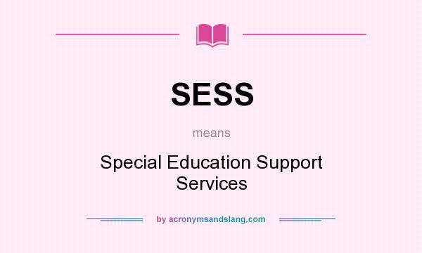 What does SESS mean? It stands for Special Education Support Services