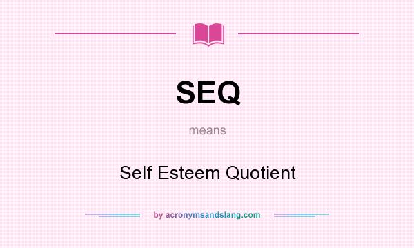 What does SEQ mean? It stands for Self Esteem Quotient