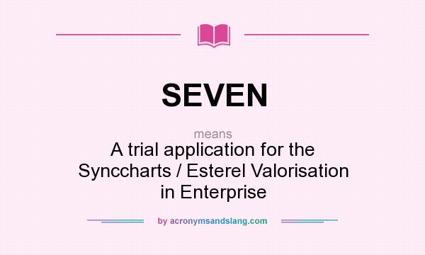 What does SEVEN mean? It stands for A trial application for the Synccharts / Esterel Valorisation in Enterprise