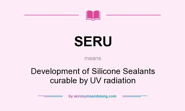 What does SERU mean? It stands for Development of Silicone Sealants curable by UV radiation