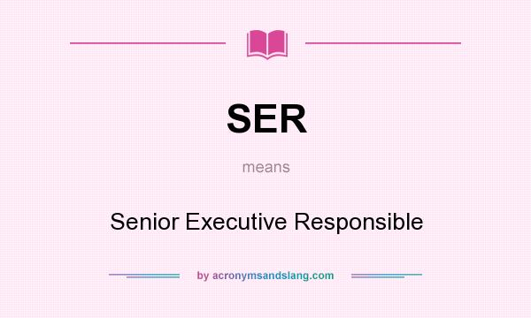 What does SER mean? It stands for Senior Executive Responsible