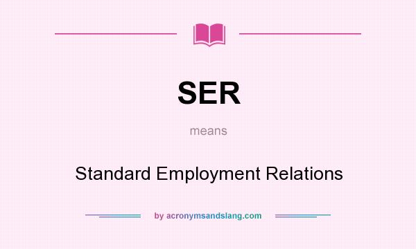 What does SER mean? It stands for Standard Employment Relations