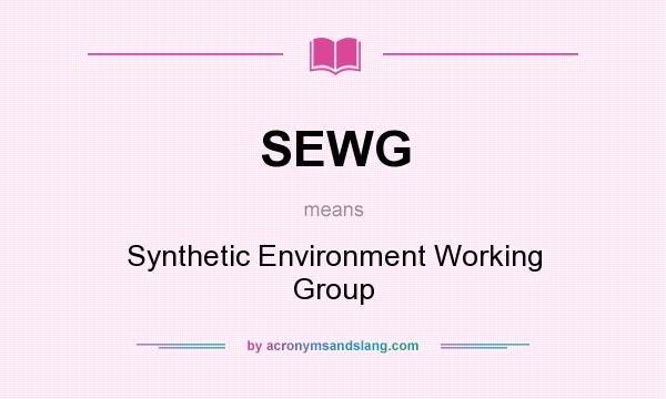 What does SEWG mean? It stands for Synthetic Environment Working Group