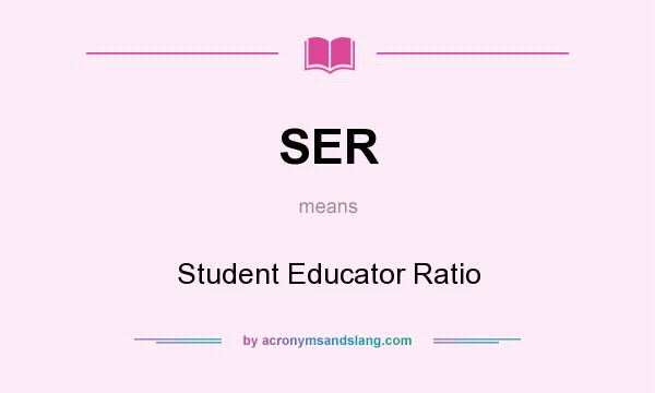What does SER mean? It stands for Student Educator Ratio