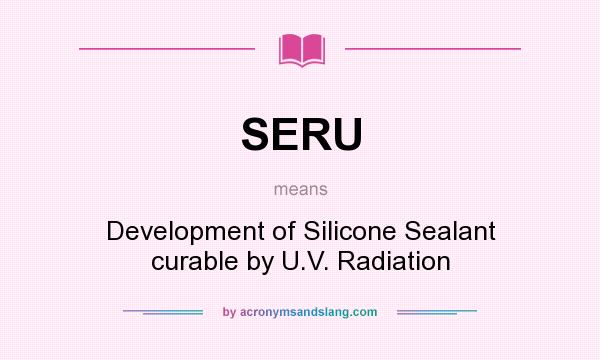 What does SERU mean? It stands for Development of Silicone Sealant curable by U.V. Radiation