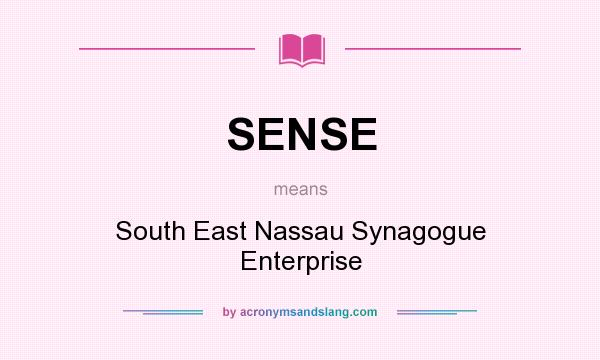 What does SENSE mean? It stands for South East Nassau Synagogue Enterprise