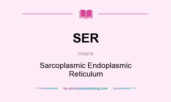 What does SER mean? It stands for Sarcoplasmic Endoplasmic Reticulum