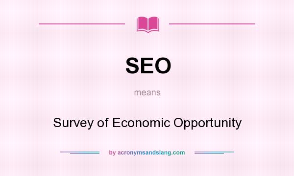 What does SEO mean? It stands for Survey of Economic Opportunity