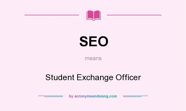 What does SEO mean? It stands for Student Exchange Officer