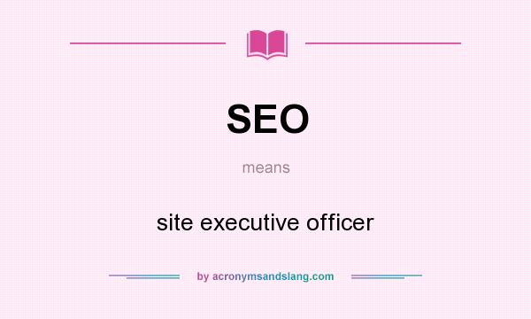 What does SEO mean? It stands for site executive officer