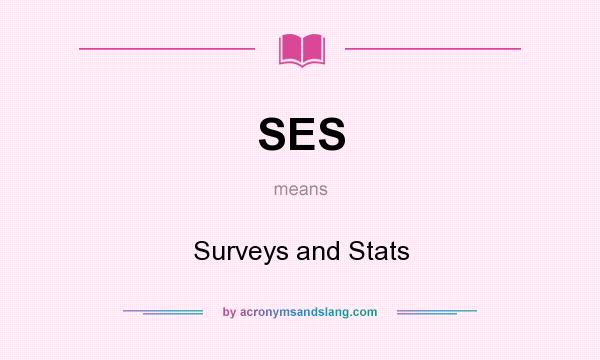 What does SES mean? It stands for Surveys and Stats