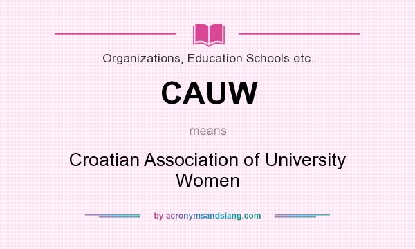 What does CAUW mean? It stands for Croatian Association of University Women