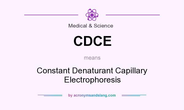What does CDCE mean? It stands for Constant Denaturant Capillary Electrophoresis
