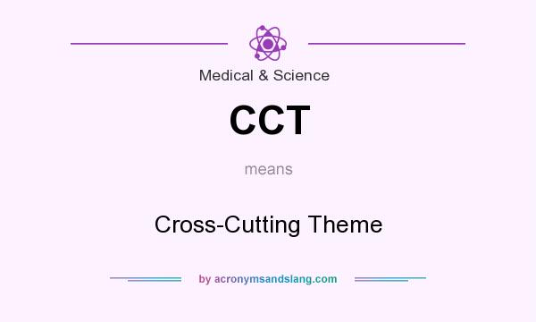 What does CCT mean? It stands for Cross-Cutting Theme