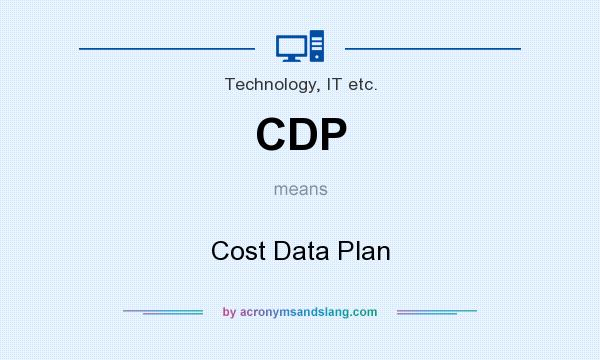 What does CDP mean? It stands for Cost Data Plan
