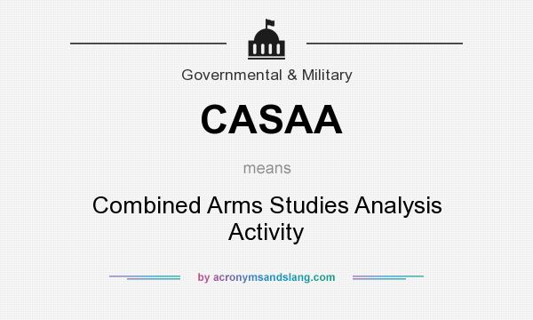 What does CASAA mean? It stands for Combined Arms Studies Analysis Activity