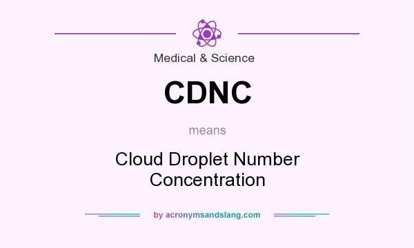 What does CDNC mean? It stands for Cloud Droplet Number Concentration