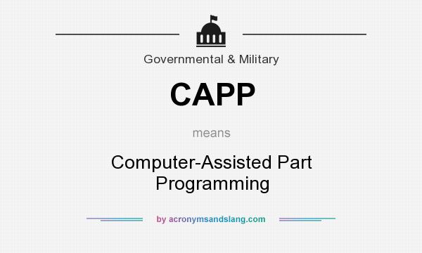 What does CAPP mean? It stands for Computer-Assisted Part Programming