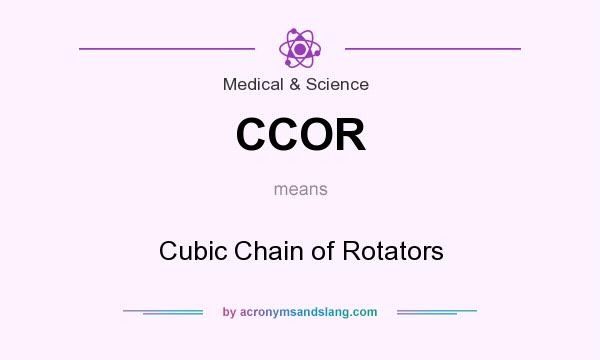 What does CCOR mean? It stands for Cubic Chain of Rotators