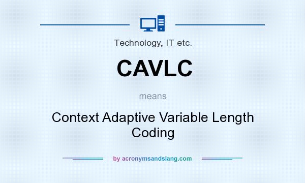 What does CAVLC mean? It stands for Context Adaptive Variable Length Coding