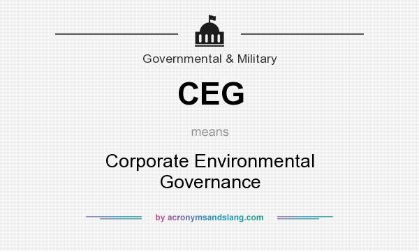 What does CEG mean? It stands for Corporate Environmental Governance