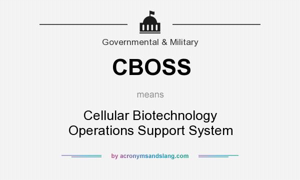 What does CBOSS mean? It stands for Cellular Biotechnology Operations Support System