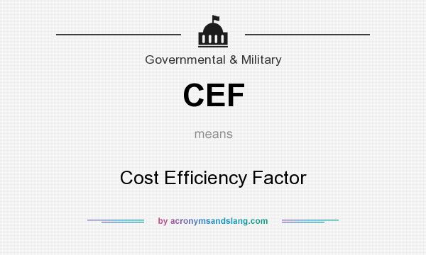 What does CEF mean? It stands for Cost Efficiency Factor