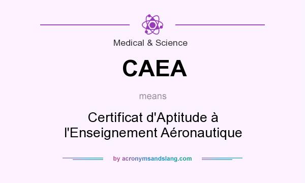 What does CAEA mean? It stands for Certificat d`Aptitude à l`Enseignement Aéronautique