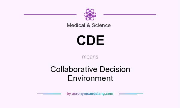 What does CDE mean? It stands for Collaborative Decision Environment